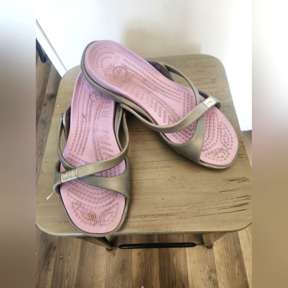 CROCS Women's Sandals in Gray and Pink